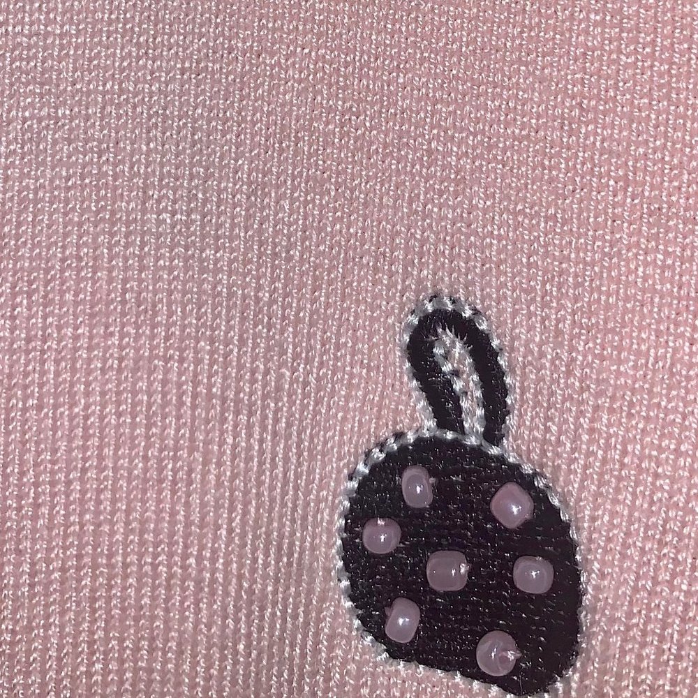 Pink Ruffle Cardigan With Embroidered Purses Size XL - Picture 5 of 7
